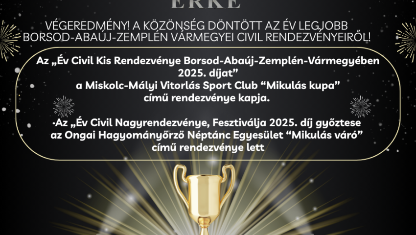 Végeredmény! Lezárult az Év Civil Rendezvénye